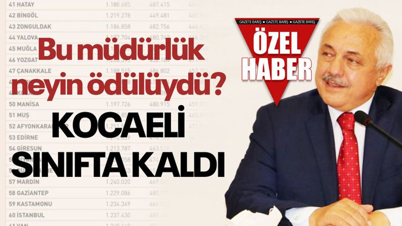 Bu müdürlük neyin ödülüydü? Kocaeli sınıfta kaldı!