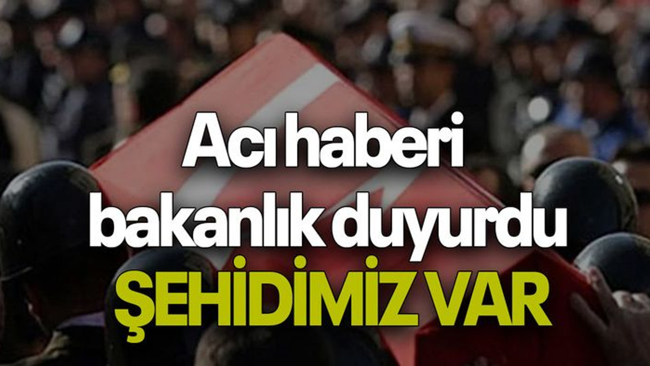 Acı haberi bakanlık duyurdu: ŞEHİDİMİZ VAR