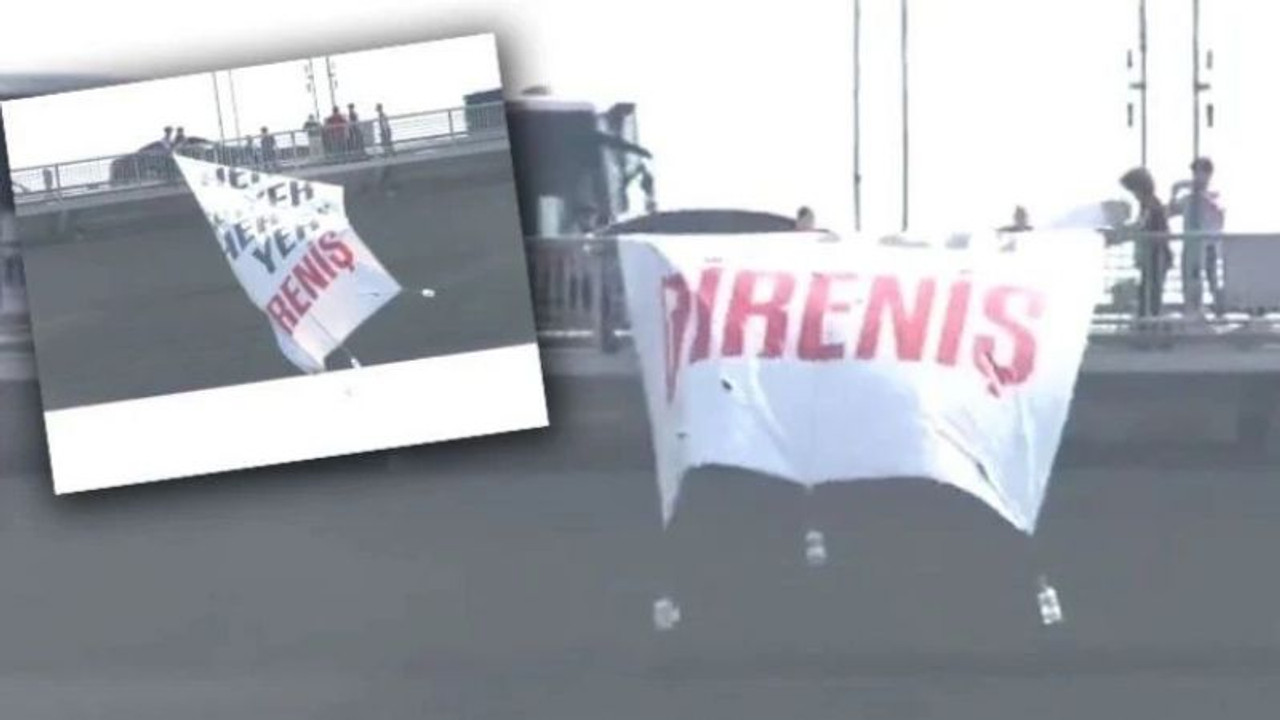 Köprüde dev 'Gezi pankartı': Polis müdahale etti