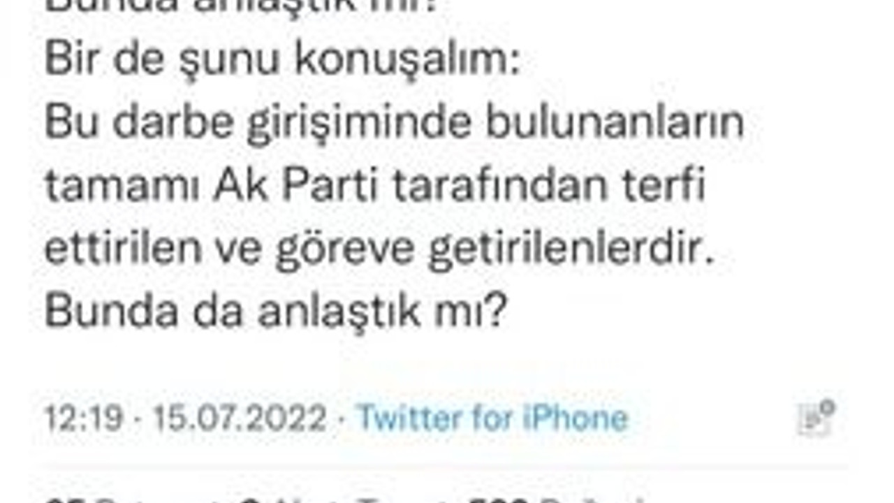 Türkkan: “Darbeyi yapanları AK PARTİ GÖREVE GETİRDİ!”