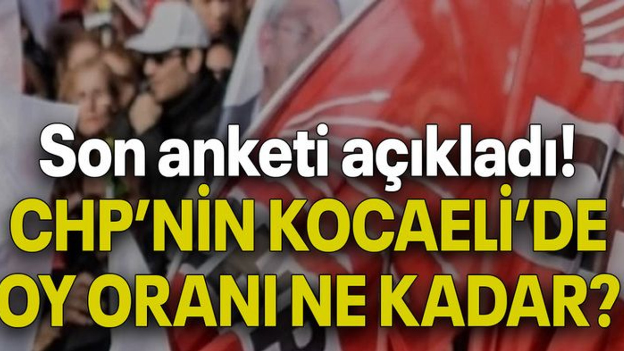 Son anketi açıkladı! CHP’NİN KOCAELİ’DE OY ORANI NE KADAR?