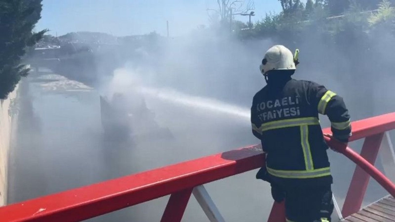Kepçe, dere yatağında alev alev yandı