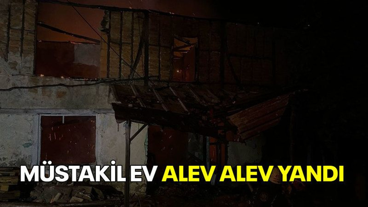 Müstakil ev alev alev yandı