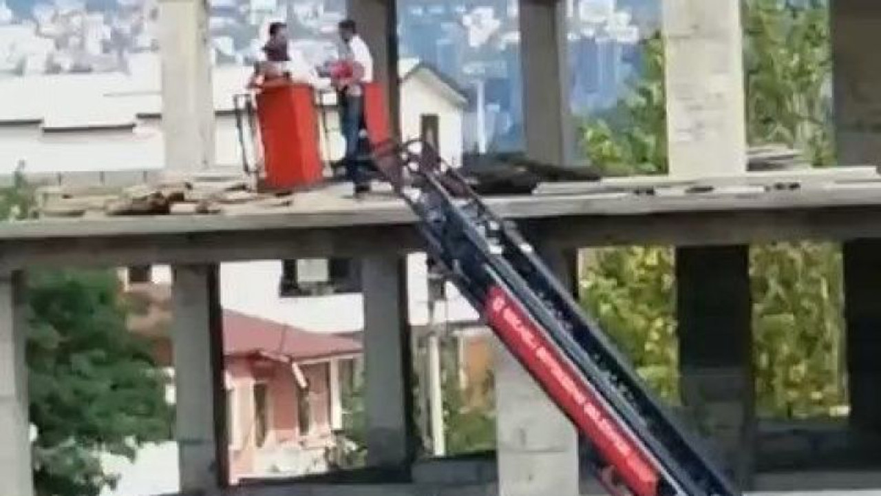 İnşaat boşluğuna düşen işçi yaralandı