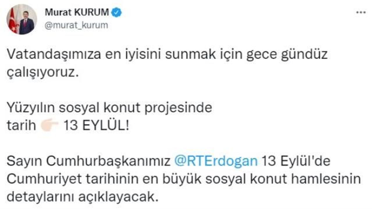 13 Eylül'de tarih yazacak sosyal konut hamlesi!