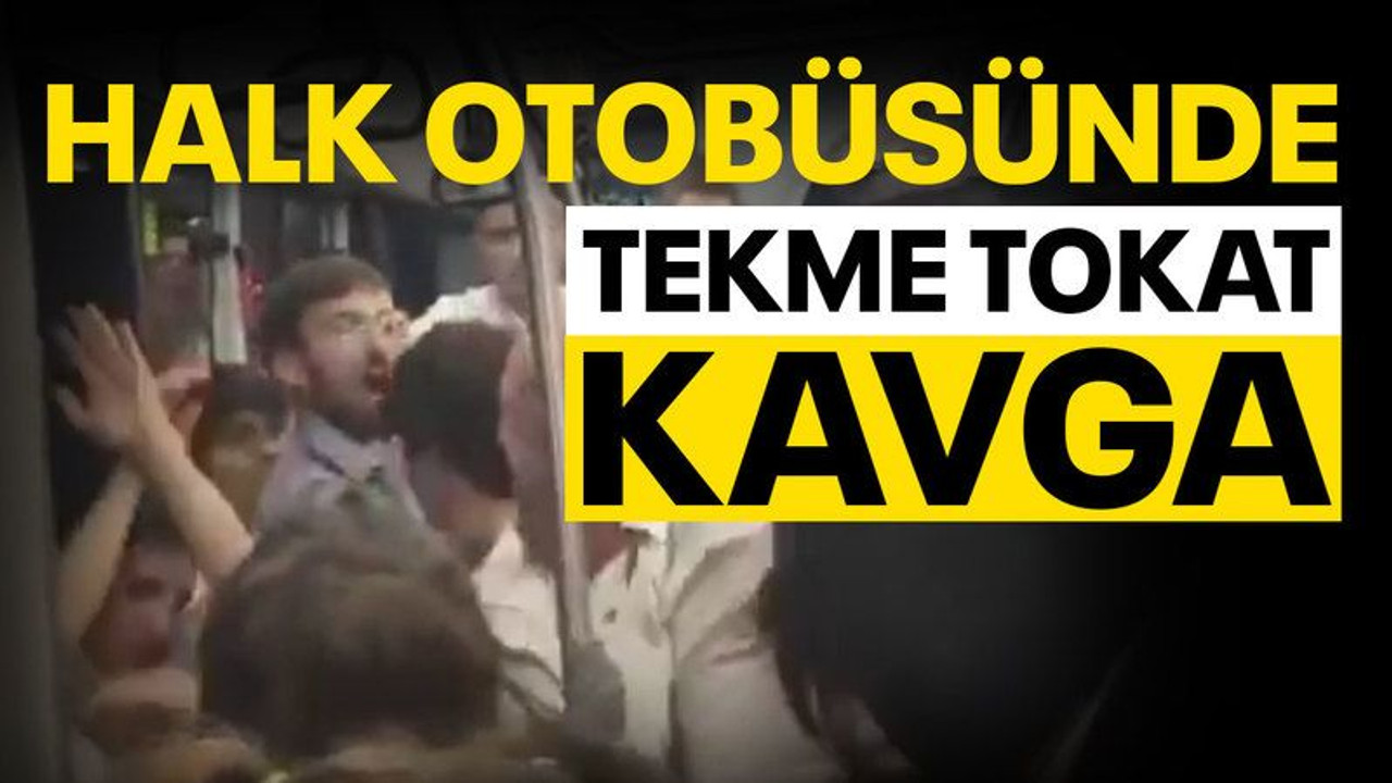Kocaeli'de, halk otobüsünde tekme tokat kavga