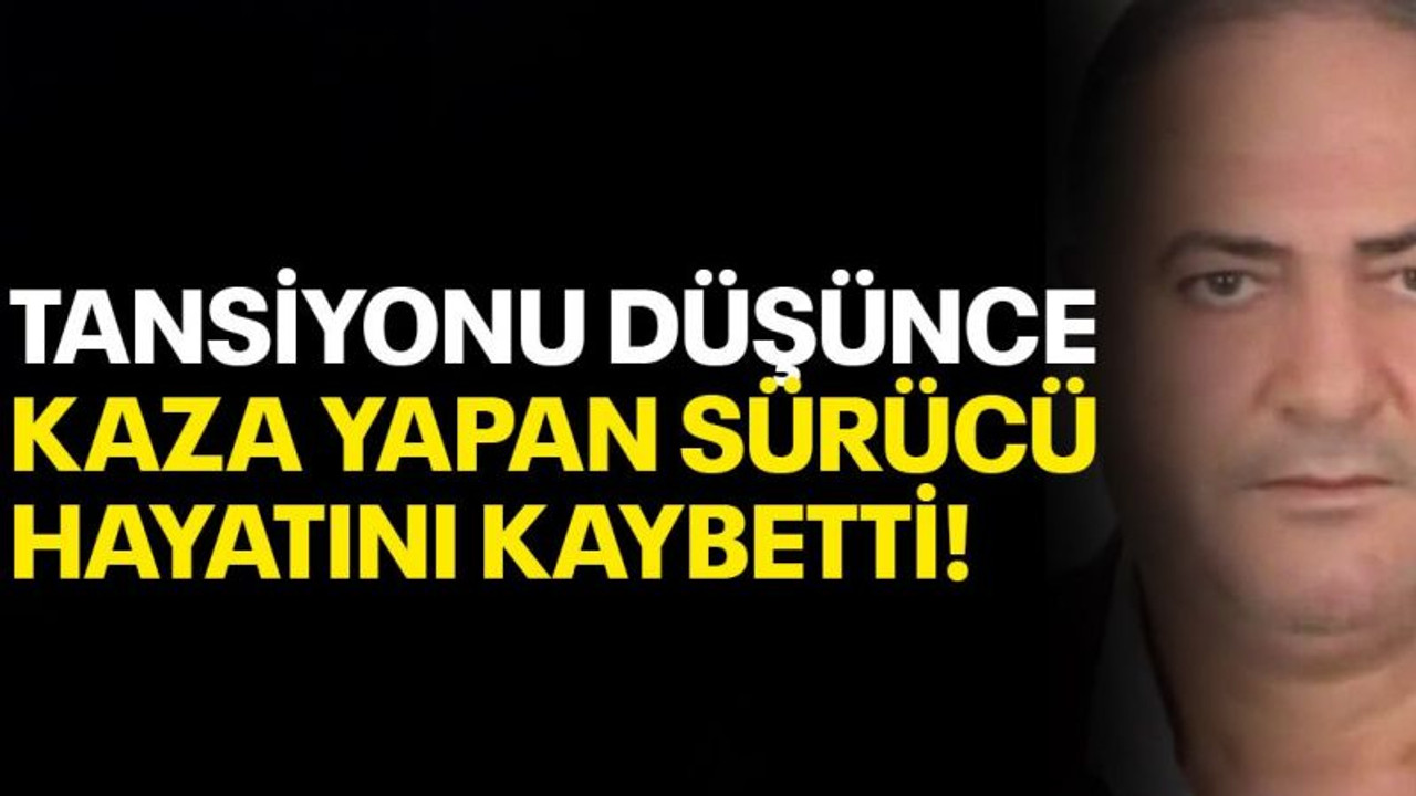 Tansiyonu düşünce kaza yapan sürücü hayatını kaybetti!