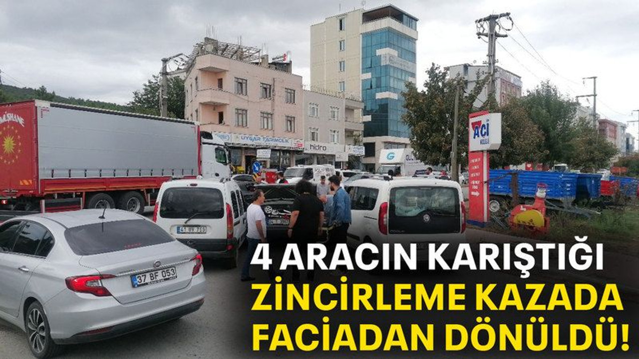 4 Aracın karıştığı zincirleme kazada faciadan dönüldü!