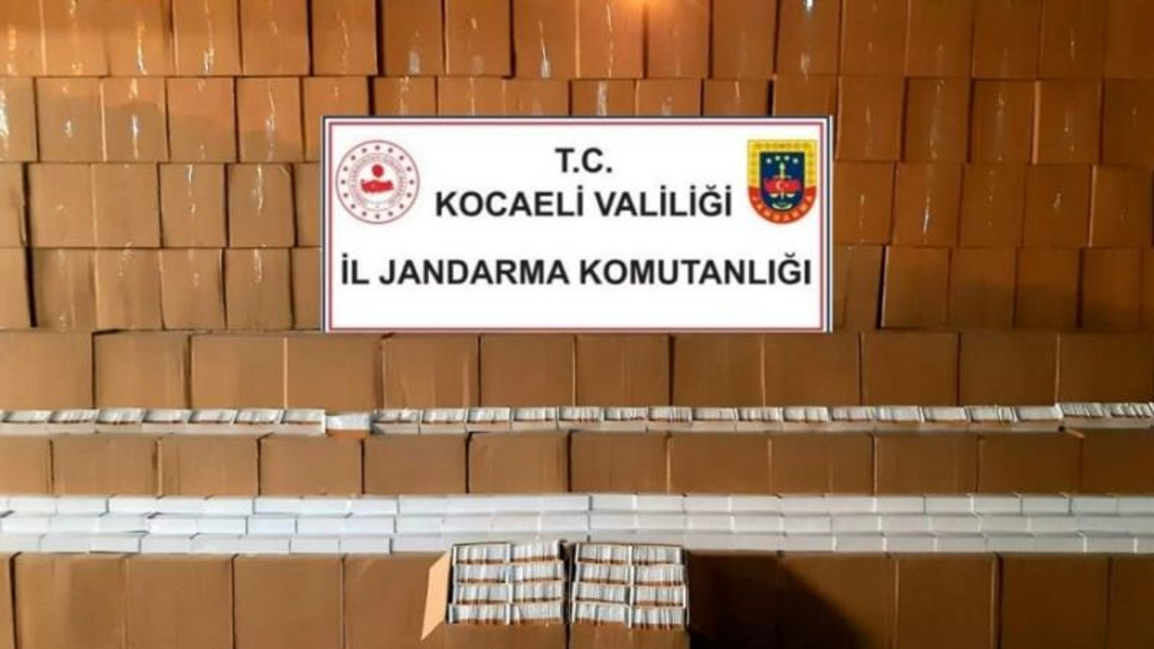 Başiskele'de 11 milyon 580 bin adet makaron ele geçirildi