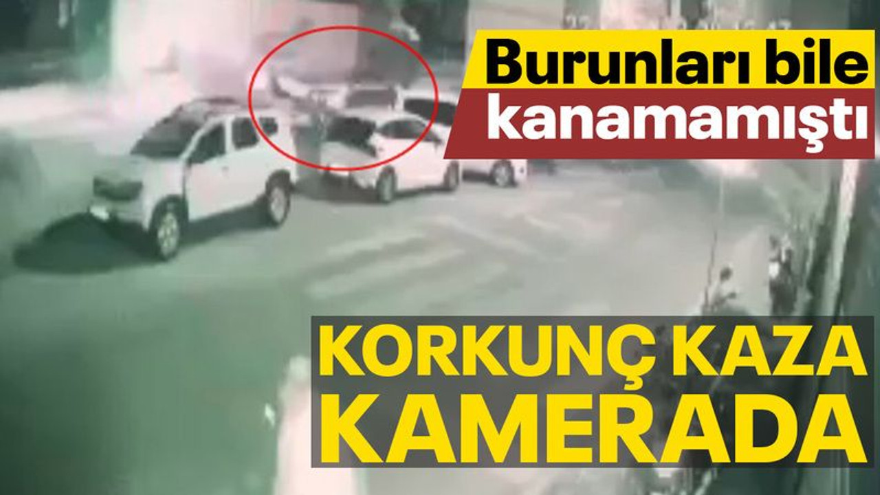 5 arkadaşın burnu bile kanamadan kurtulduğu feci kazanın görüntüleri kamerada