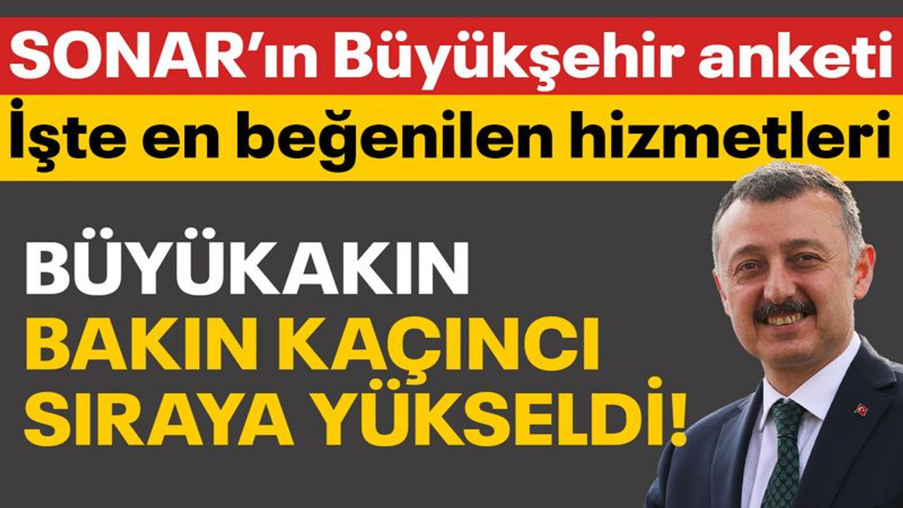 SONAR açıkladı... Büyükakın, en başarılı büyükşehir belediye başkanları arasında 3. sıraya yükseldi! İşte en beğenilen hizmetleri...