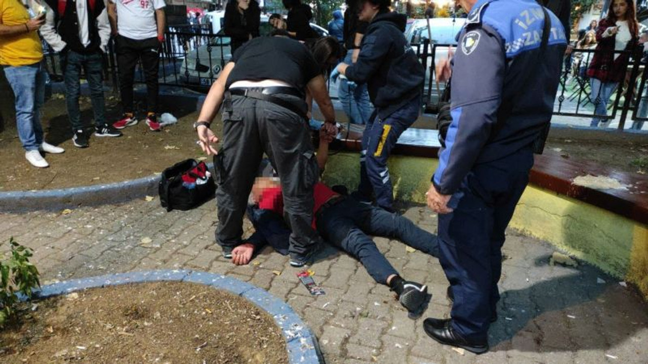 Alkollü olduğu iddia edilen şahıs parkta yere yığıldı!