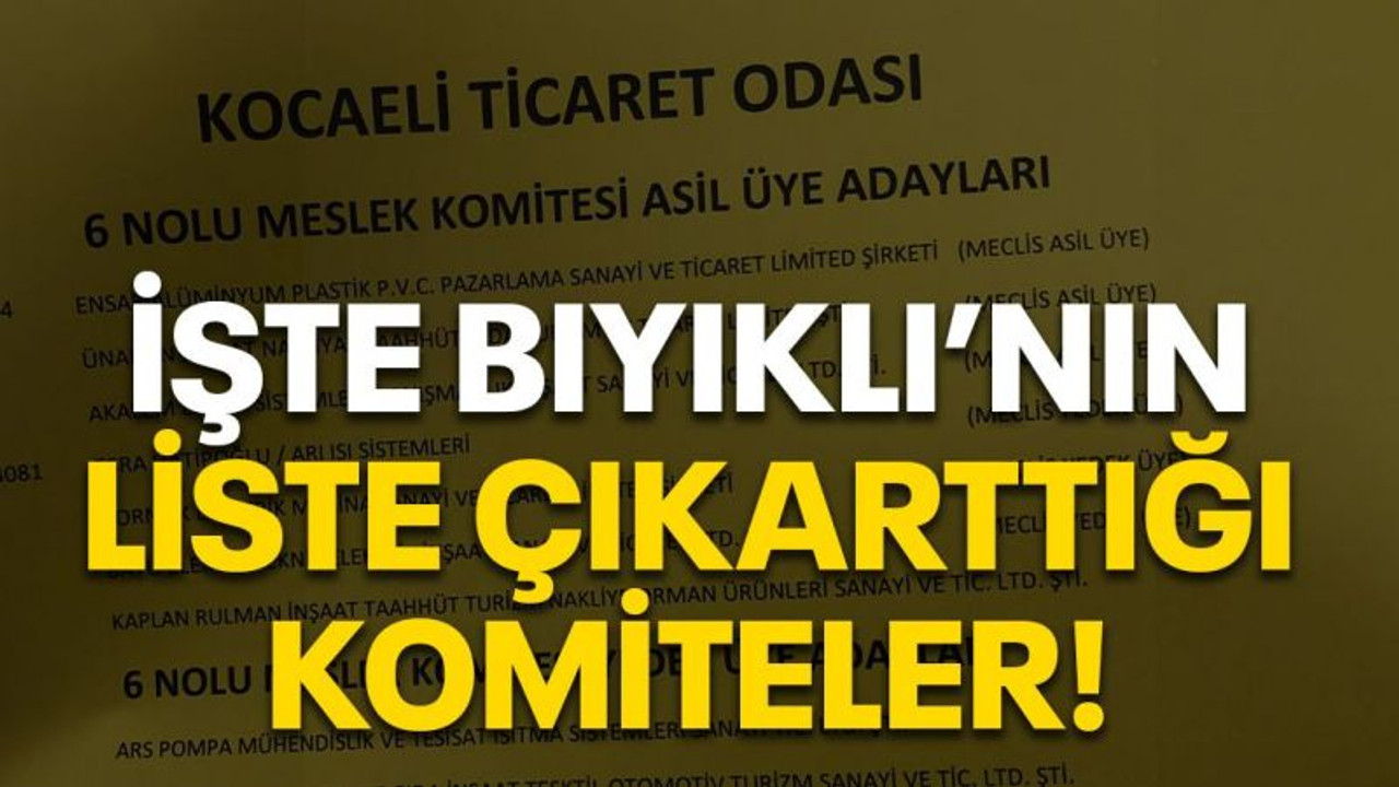 İşte Bıyıklı’nın liste çıkarttığı komiteler!