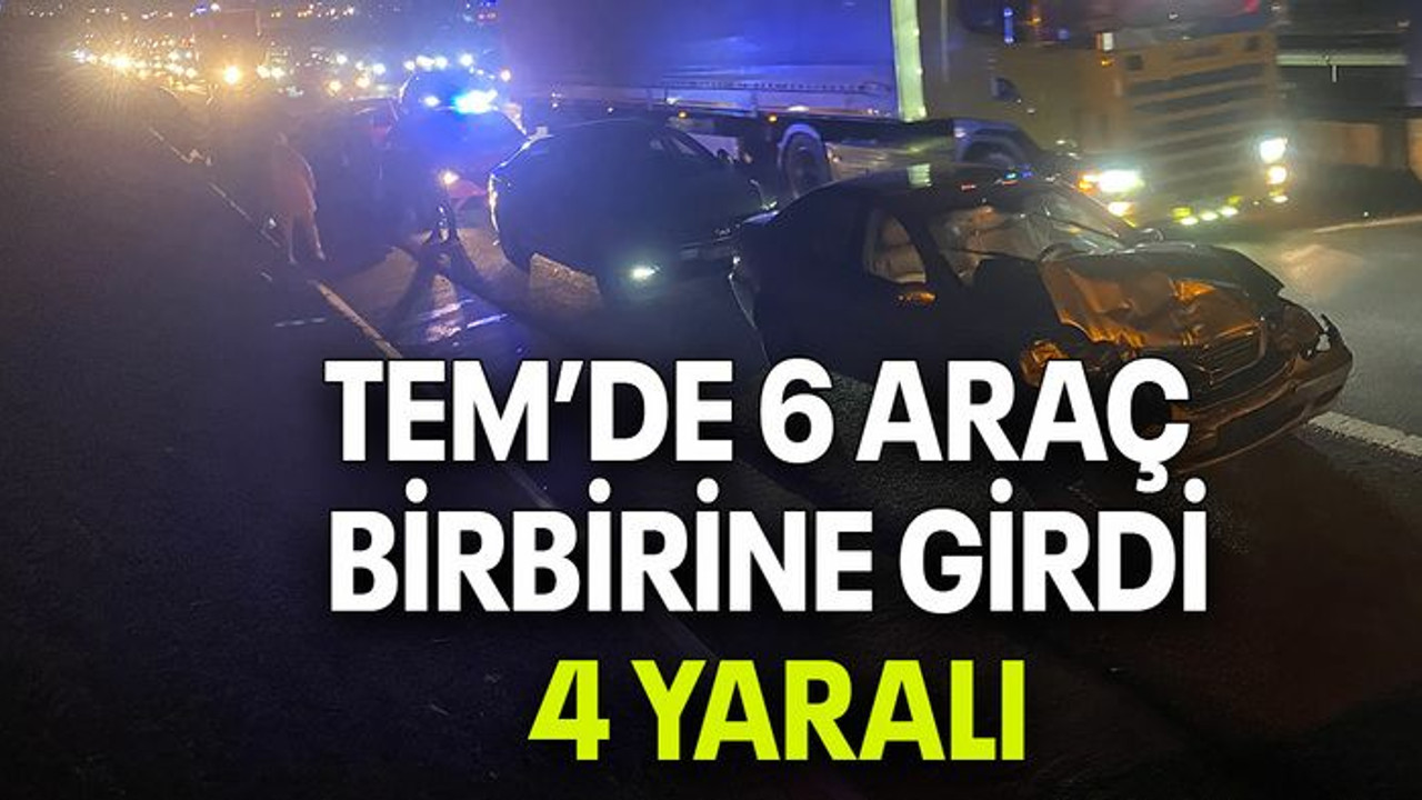 TEM’de 6 araç birbirine girdi: 4 yaralı