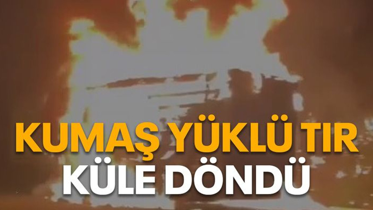 Kumaş yüklü tır küle döndü