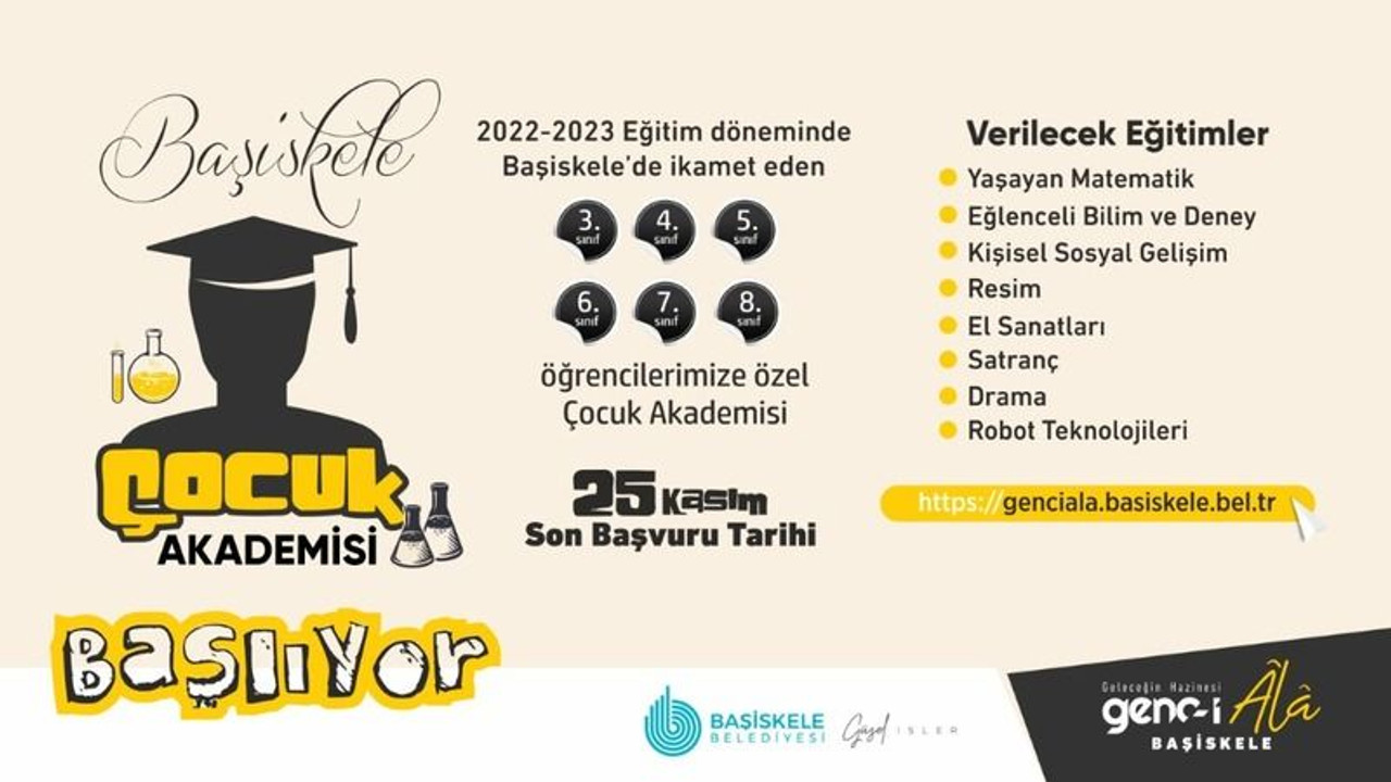 Çocuk Akademi'si için kayıtlar bugün başladı!