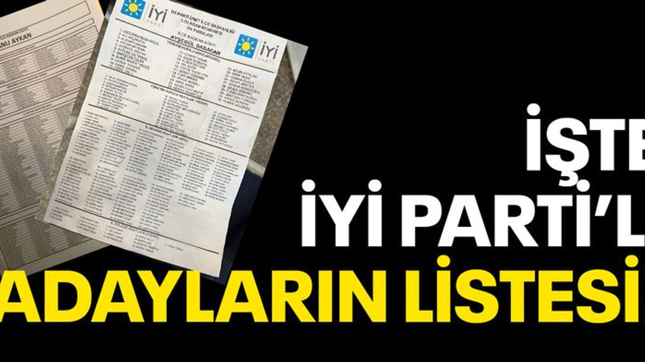 İşte İYİ Partili adayların listeleri