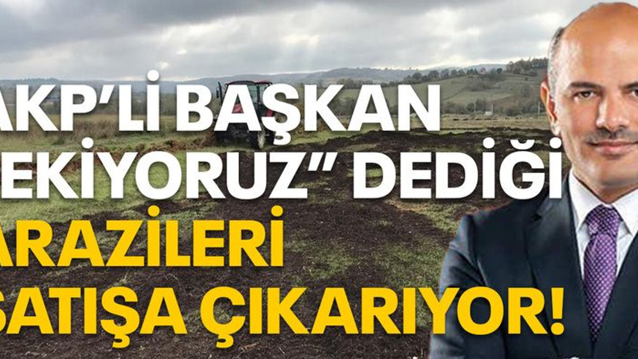 AKP’li başkan “Ekiyoruz” dediği arazileri satışa çıkarıyor!