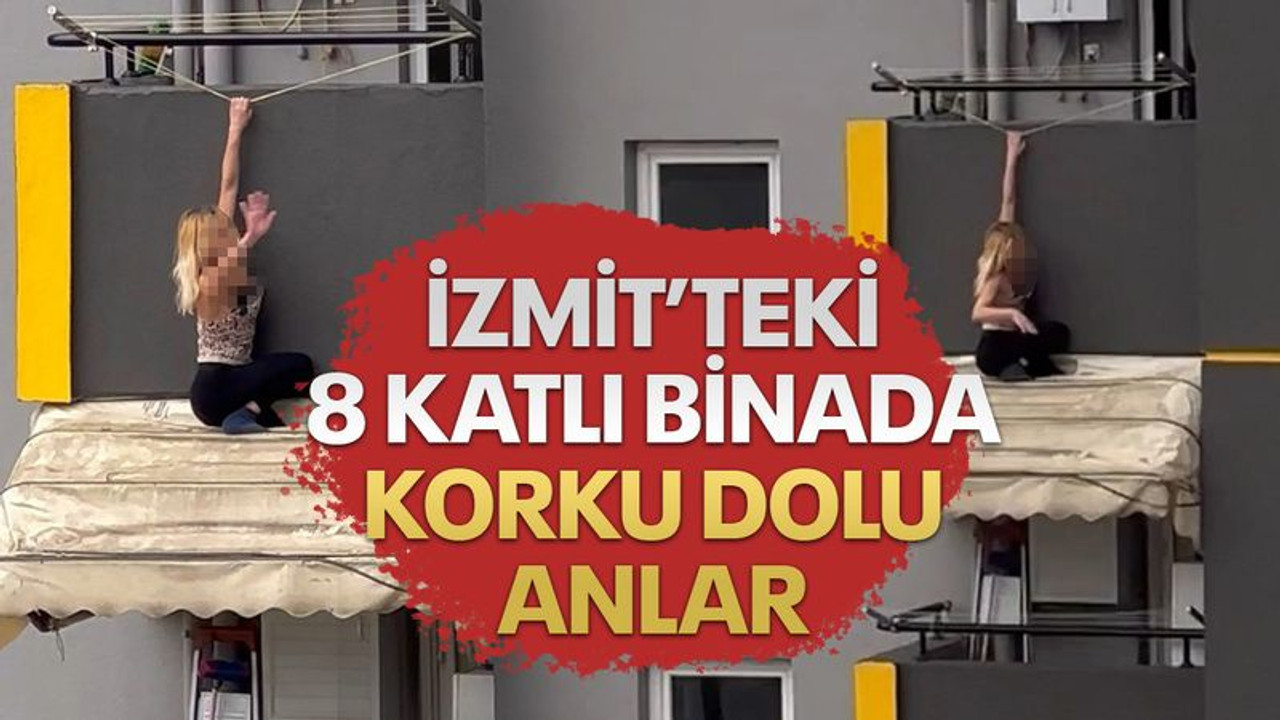 İzmit'teki 8 katlı binada korku dolu anlar