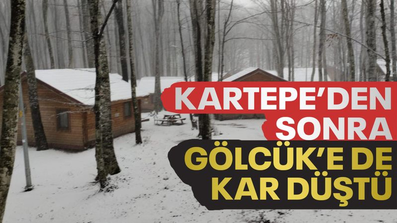 Kartepe’den sonra Gölcük’e de kar düştü