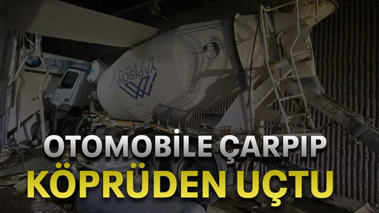 Otomobile çarpıp köprüden uçtu