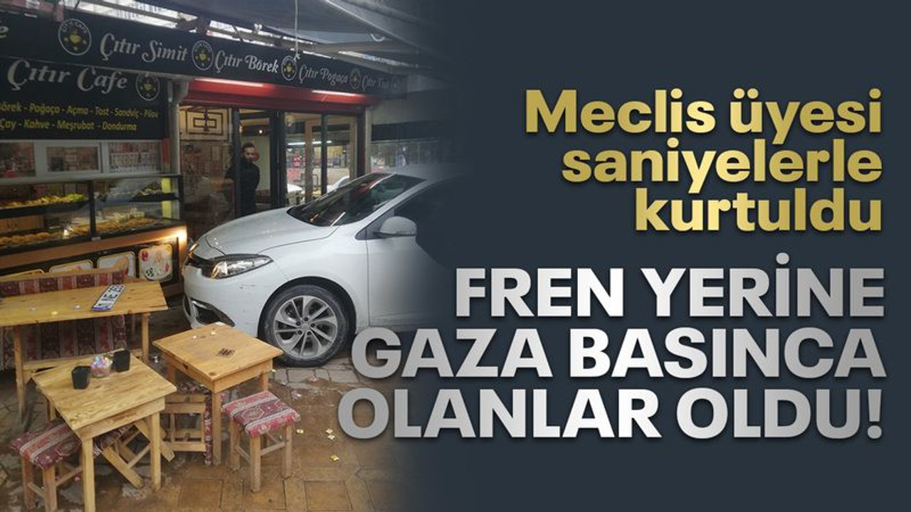 Fren yerine gaza basınca olanlar oldu! Meclis üyesi saniyelerle kurtuldu