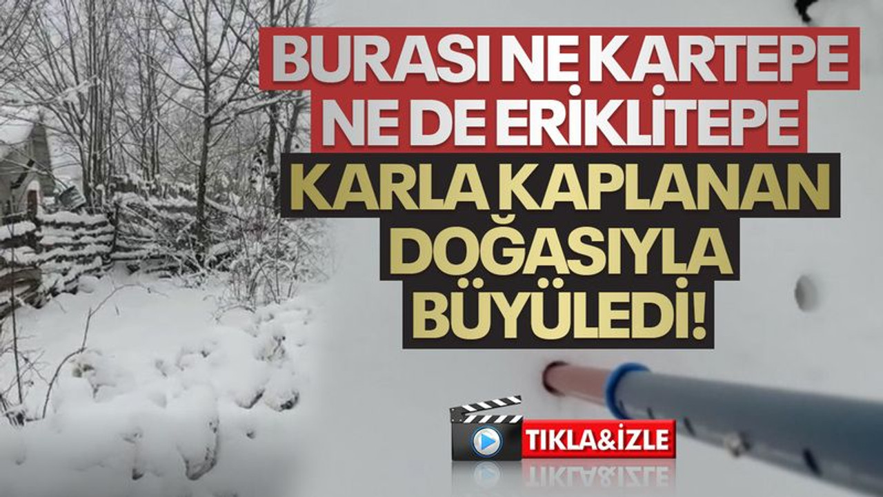 Burası ne Kartepe ne Eriklitepe... Karla kaplanan doğasıyla büyüledi