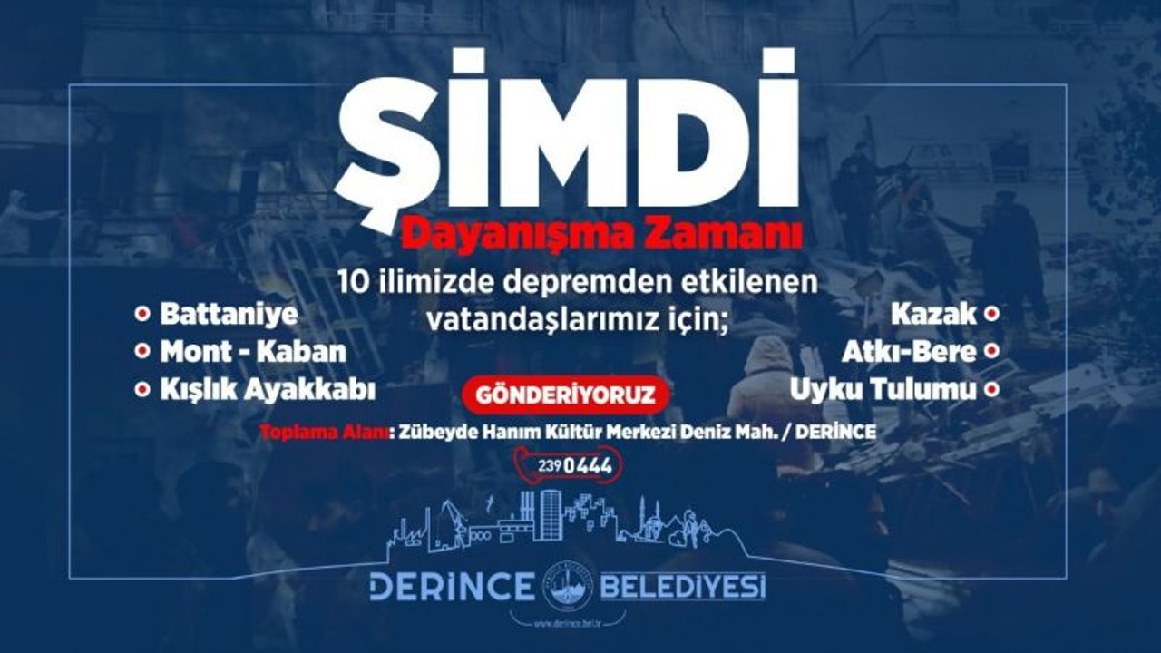 Derinceliler depremzedelere yardım için harekete geçti