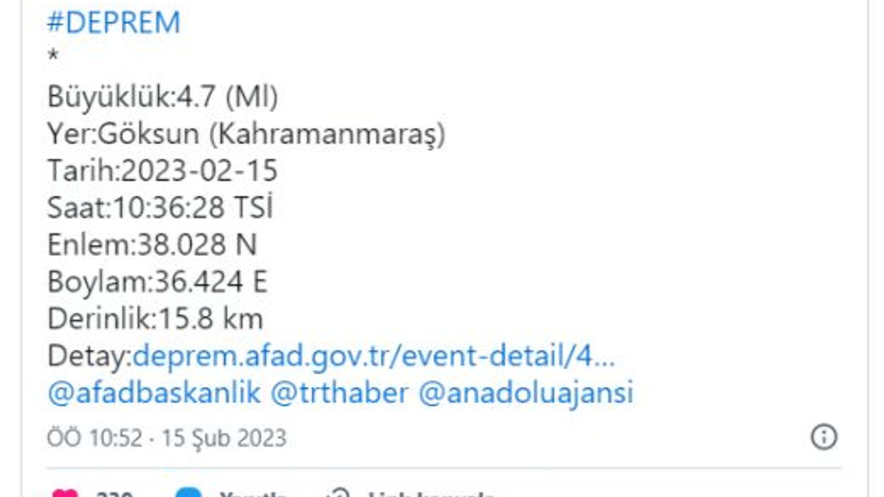 Kahramanmaraş'ta şiddetli artçı deprem!