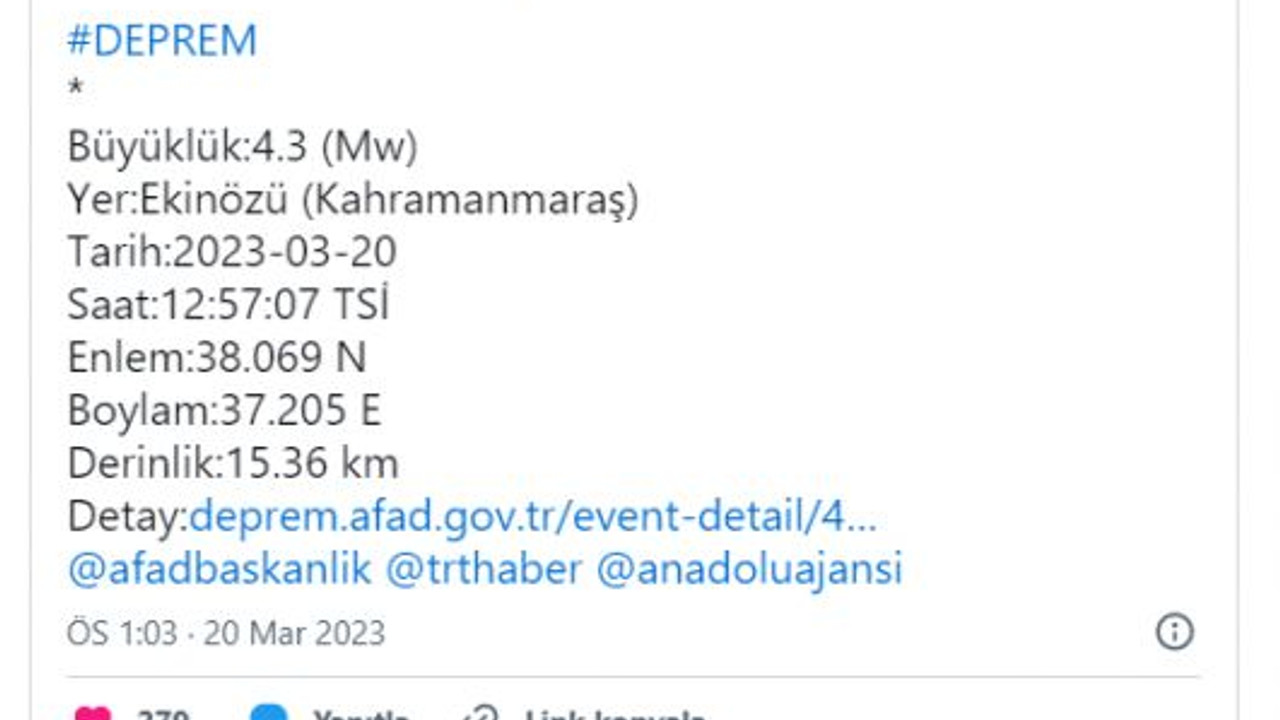 Kahramanmaraş'ta korkutan deprem!