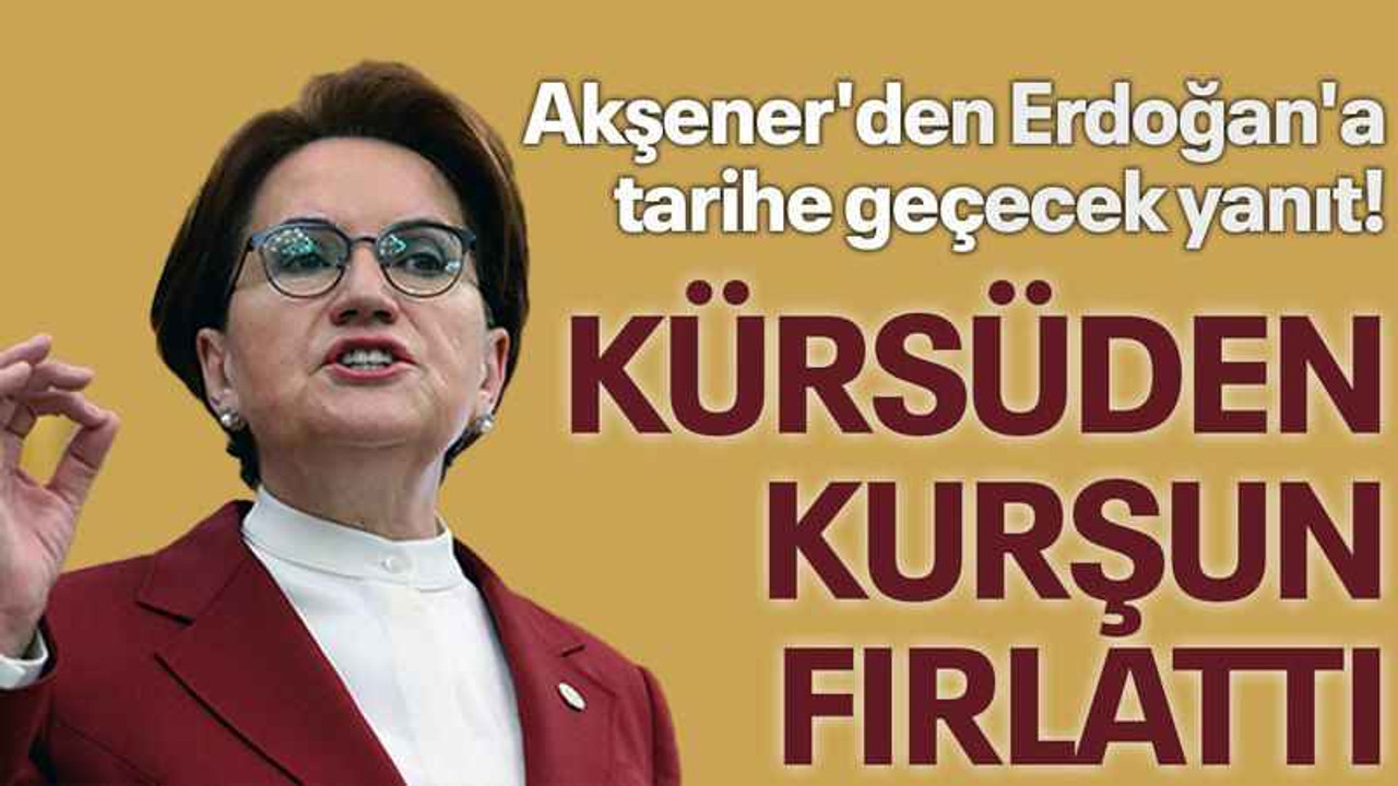 Akşener'den Erdoğan'a tarihe geçecek yanıt! Kürsüden kurşun fırlattı