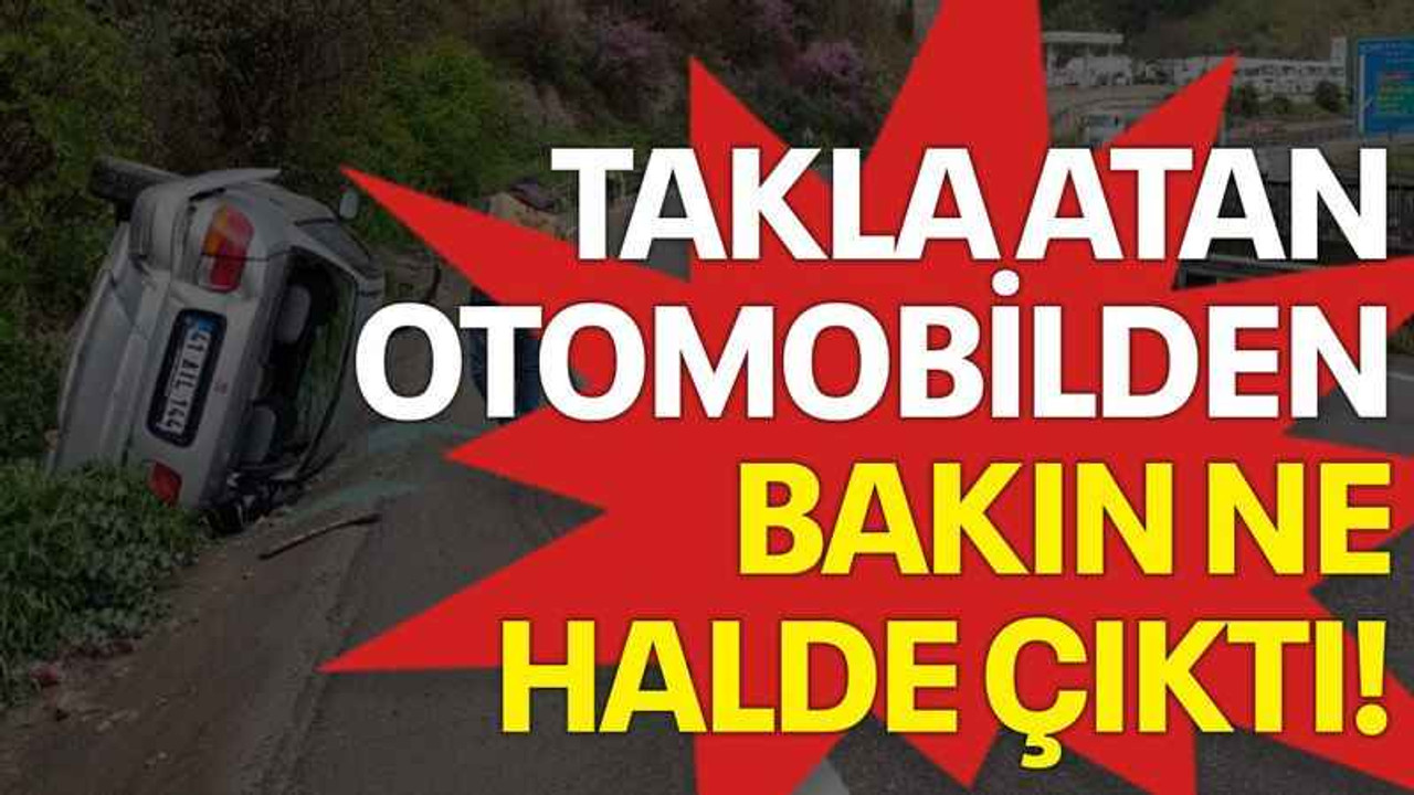 Takla atan otomobilden bakın ne halde çıktı!
