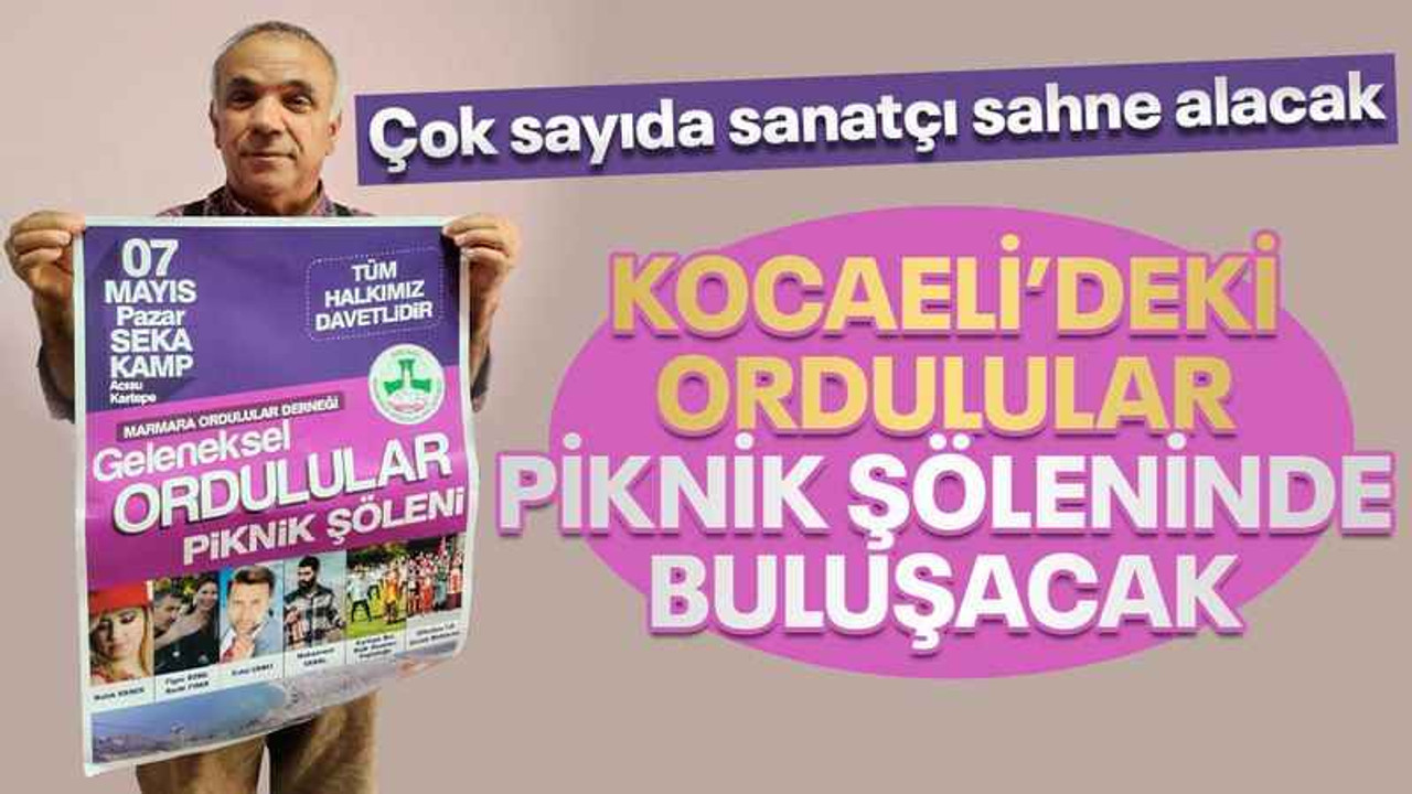 Kocaeli'deki Ordulular, konserli piknik şöleninde buluşacak