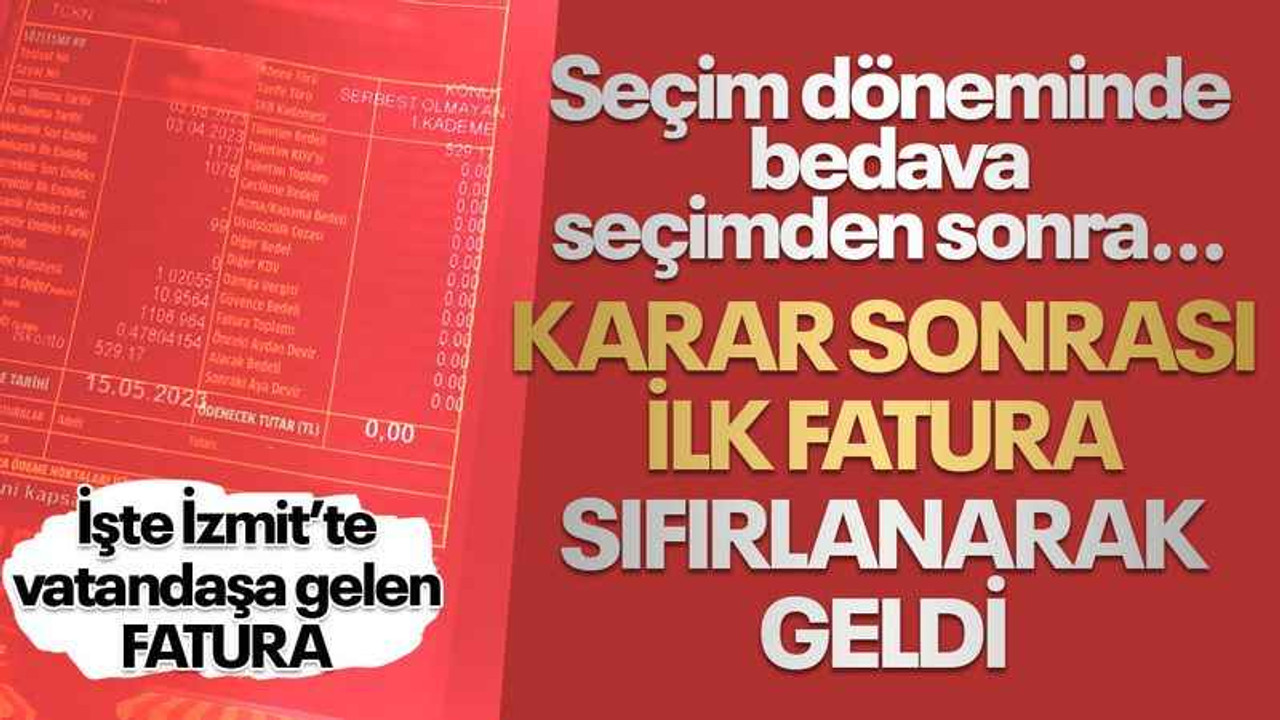 Seçim öncesi doğalgaz faturası böyle sıfırlandı! İşte İzmit’te vatandaşa gelen fatura