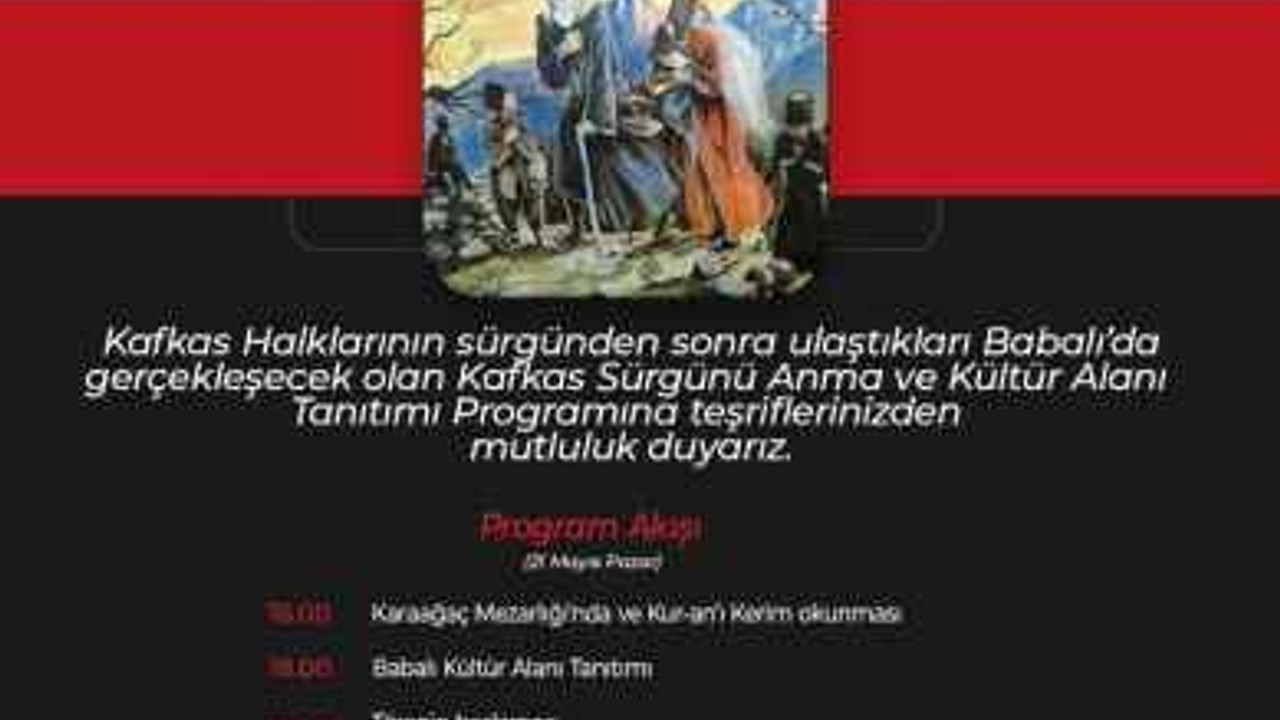 21 Mayıs 1864 Çerkes Sürgünü 158. yılında anılacak