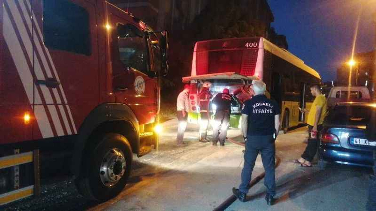 Otobüste korkutan yangın