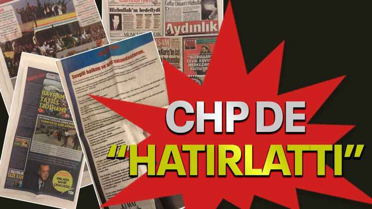 CHP de “hatırlattı”