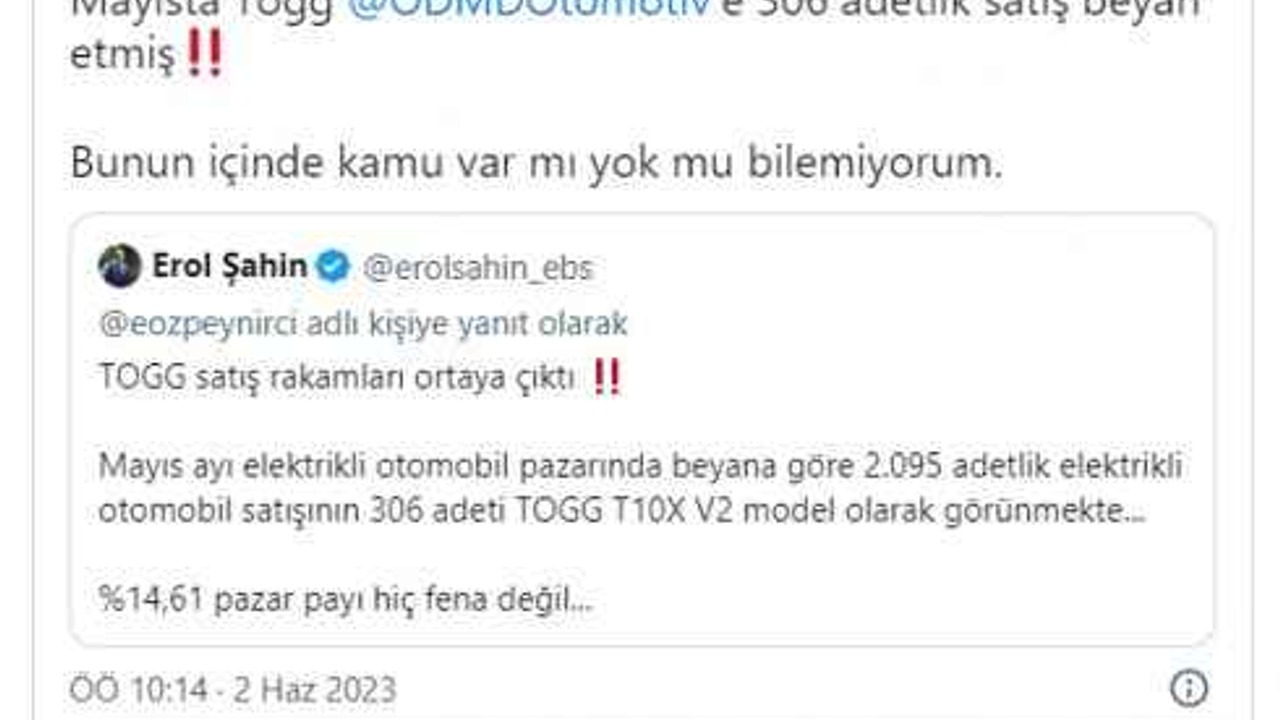 Mayısta kaç adet elektrikli araç satıldı? Togg'un satış rakamları da açıklandı