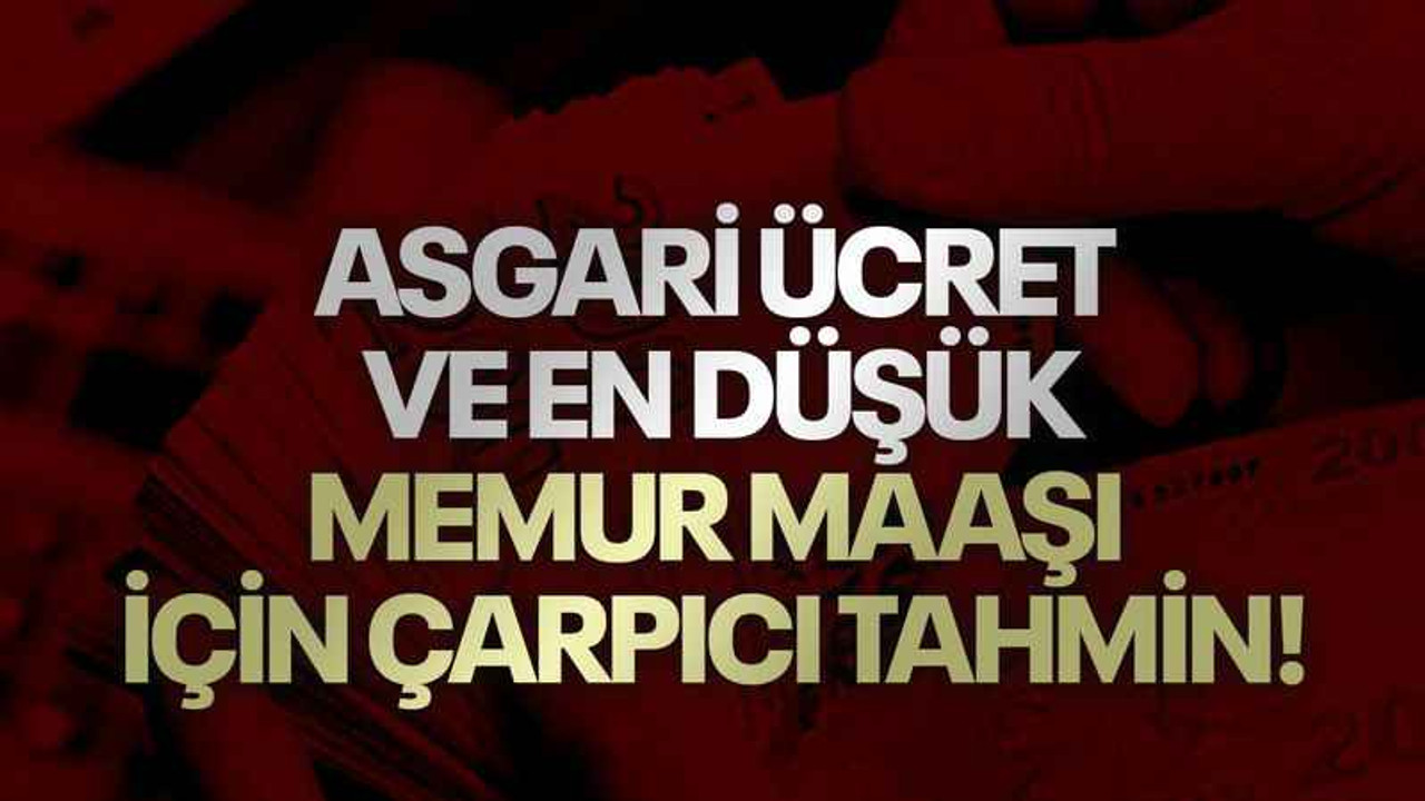 Asgari ücret ve en düşük memur maaşı için çarpıcı tahmin!