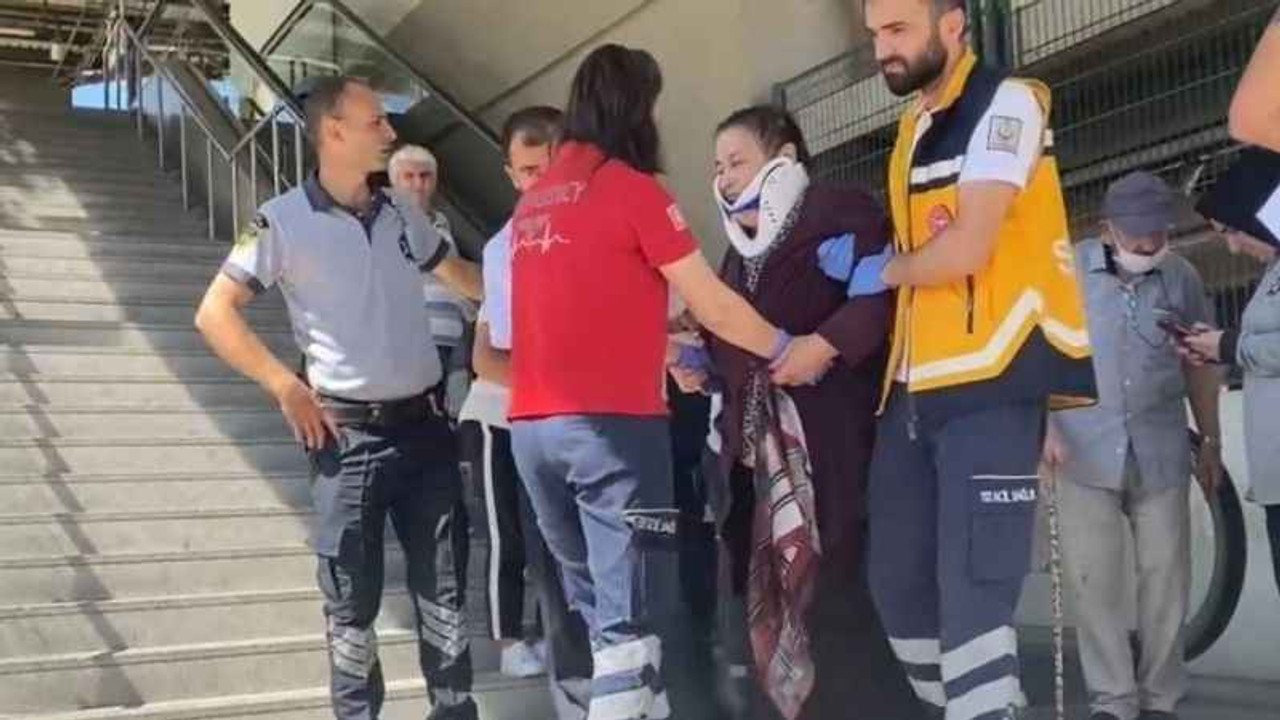 Dengesini kaybetti yürüyen merdivenden düştü