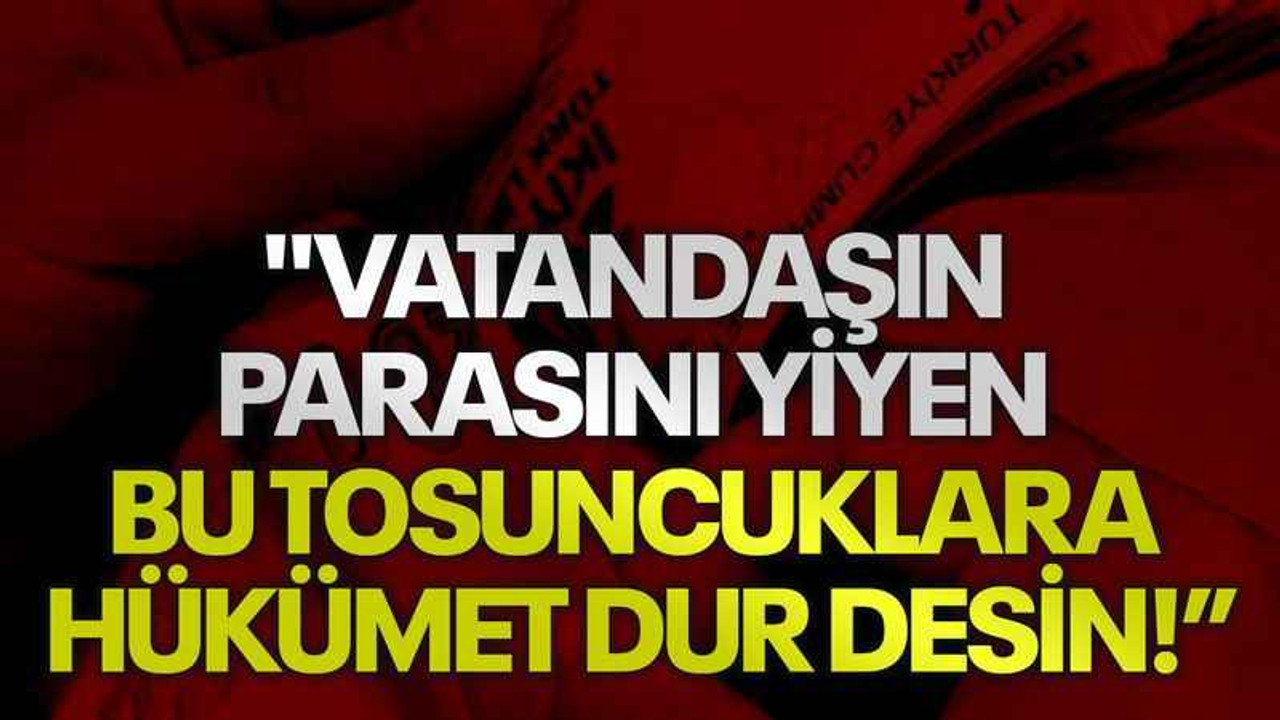 Kanko: Vatandaşın parasını yiyen bu tosuncuklara hükümet dur desin!