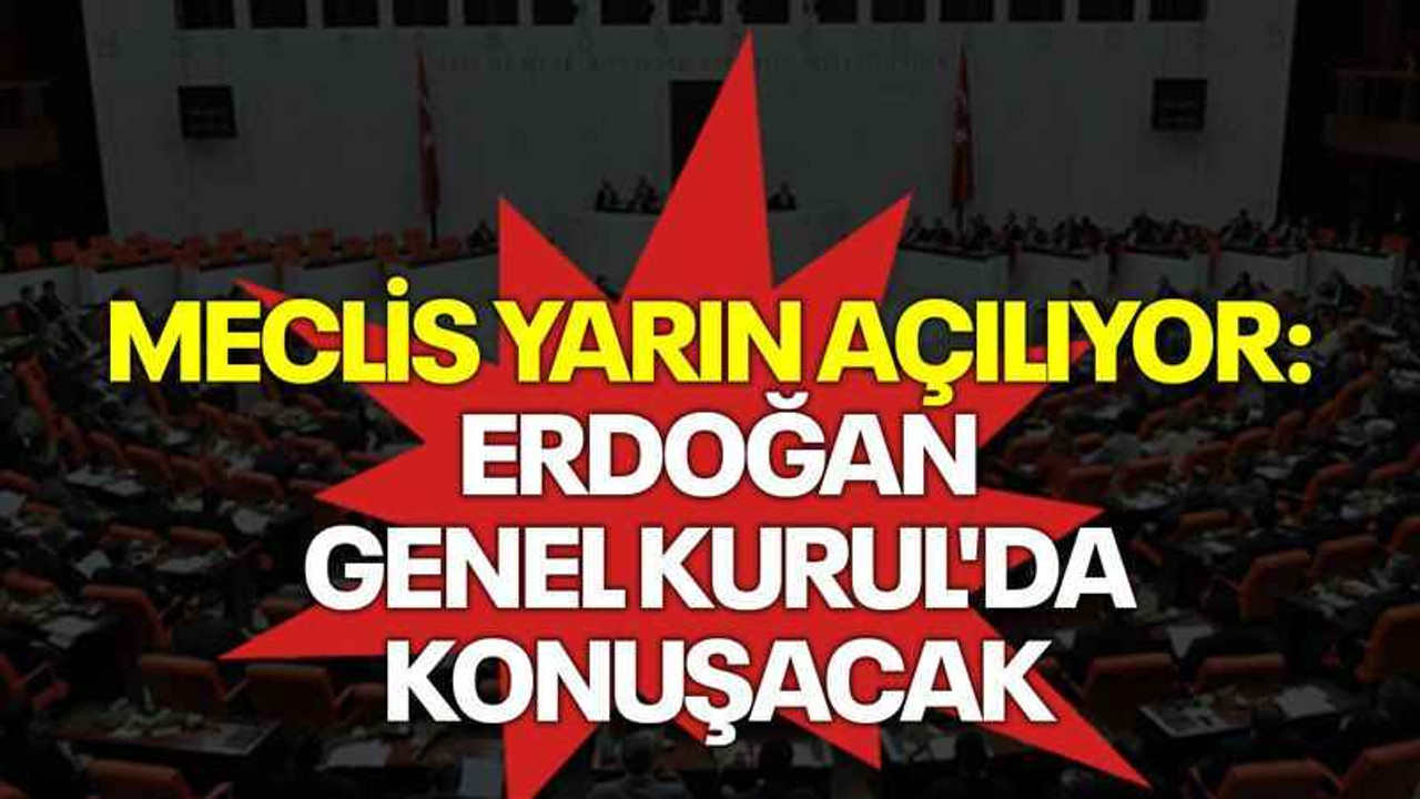 Meclis yarın açılıyor: Erdoğan Genel Kurul'da konuşacak