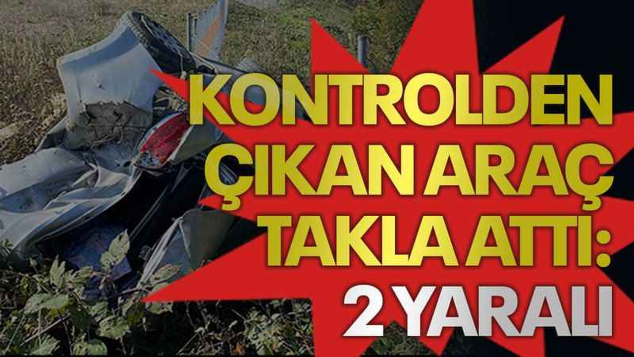 Kontrolden çıkan araç takla attı: 2 yaralı