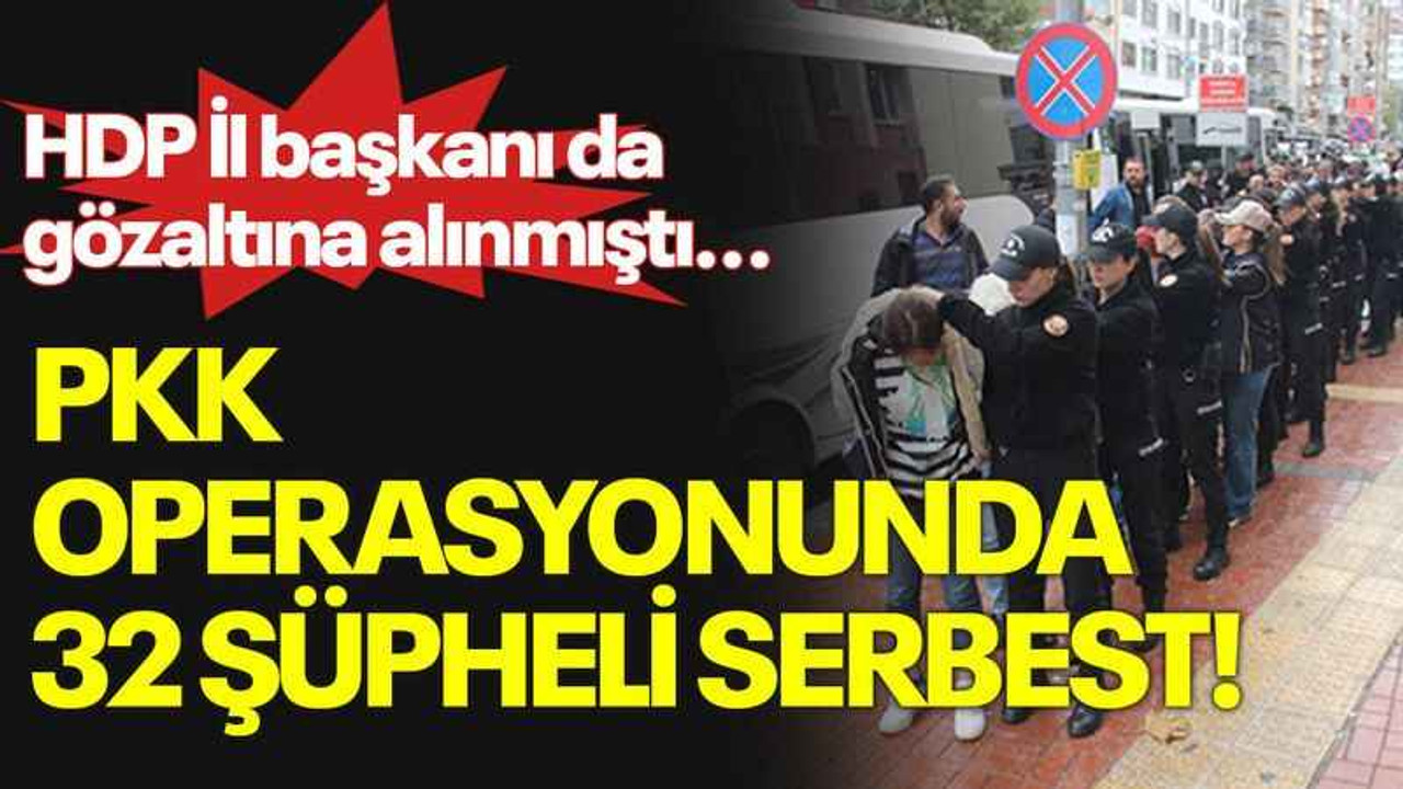 HDP İl başkanı da gözaltına alınmıştı... PKK operasyonunda 32 şüpheli serbest!