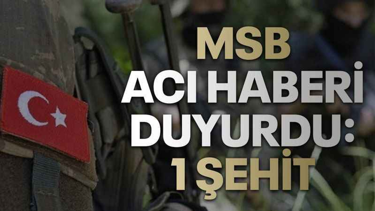 MSB acı haberi duyurdu: 1 şehit