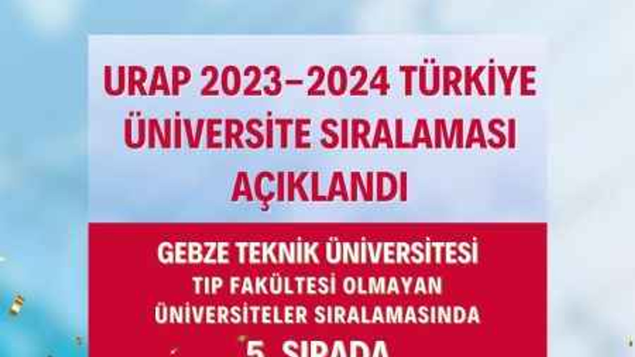 GTÜ, URAP Sıralamalarında İlk 10'da