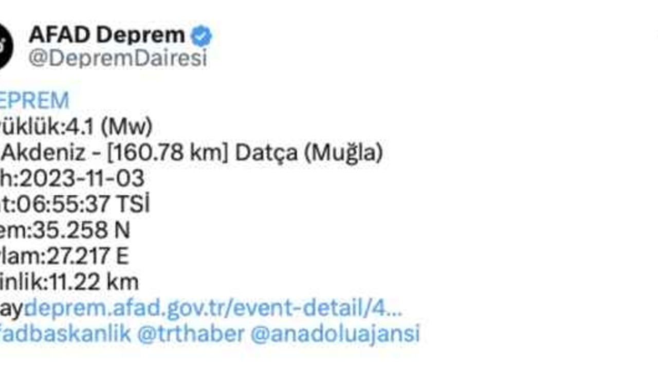 Akdeniz'de korkutan deprem!