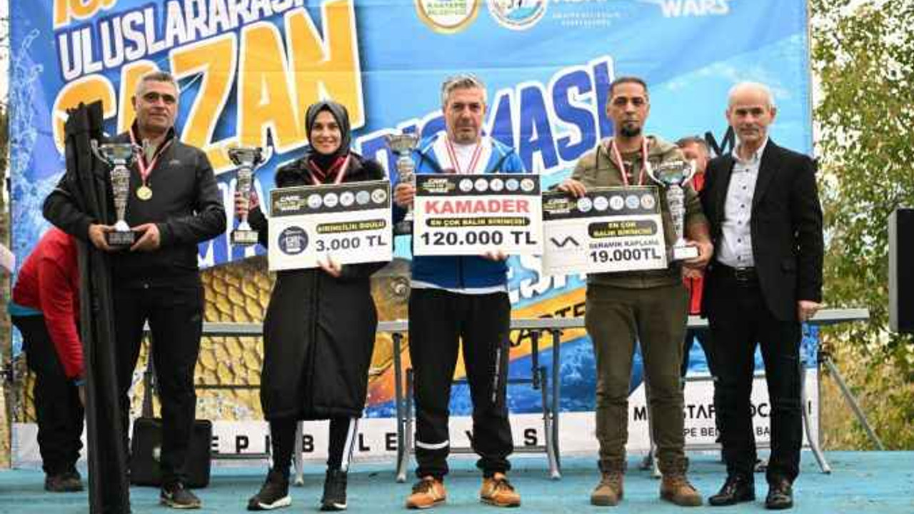 Sazan tutma yarışmasında dereceye girenler belli oldu