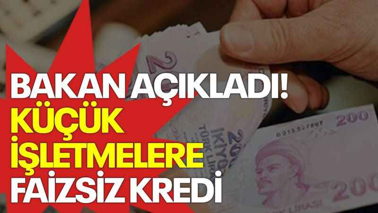 Bakan açıkladı! Küçük işletmelere faizsiz kredi