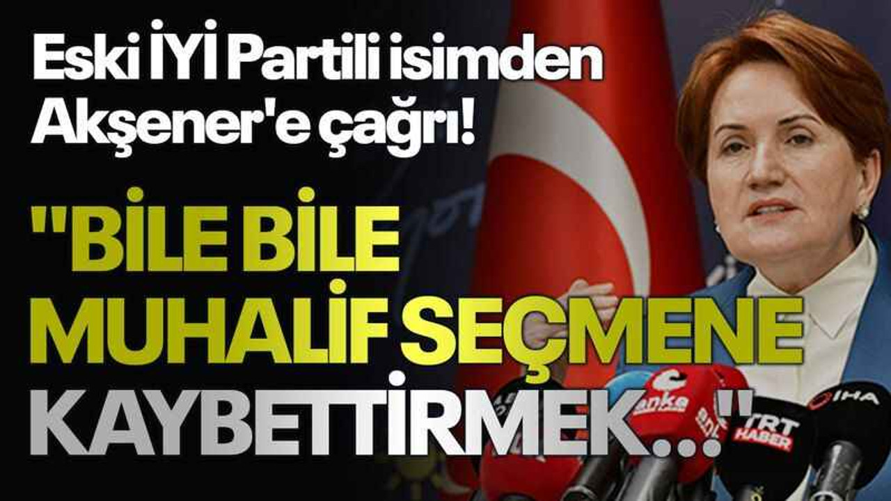 Eski İYİ Partili isimden Akşener'e çağrı! "Bile bile muhalif seçmene kaybettirmek…"